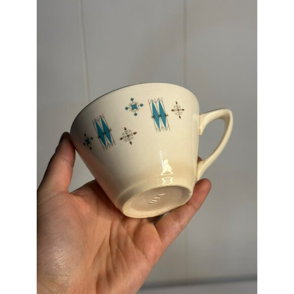 VTG 50s Salem American Ironstone Tea Coffee Cups & Saucers Set 4 Cups 3 Saucers - Picture 4 of 9